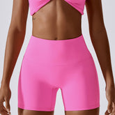 Candy Color Nude Feel Yoga Shorts Hip Lifting Running Workout Shorts Tight High Waist Sports Leggings